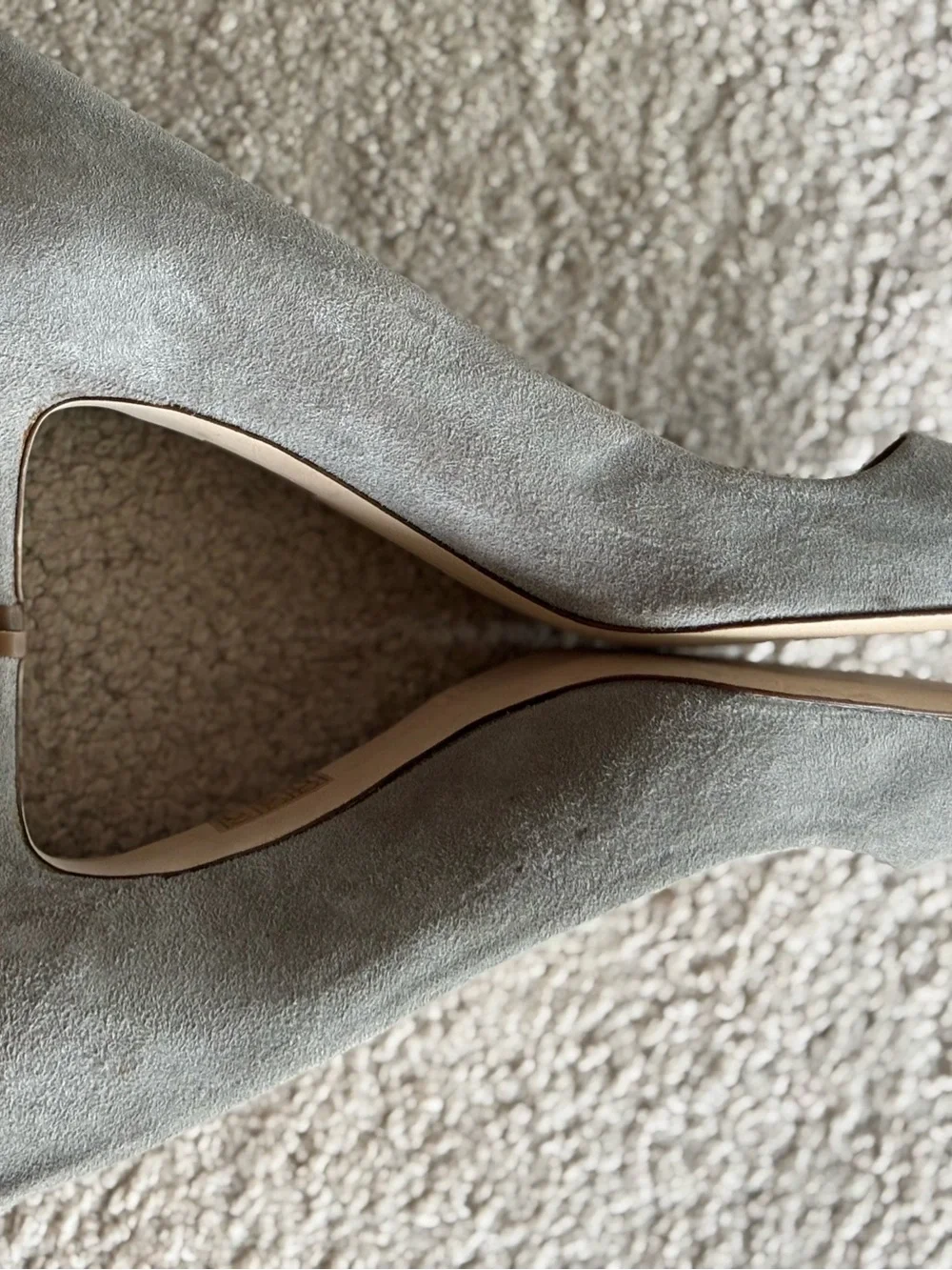 J. Crew Suede Pointed-Toe Kitten Heels - Gray Made in Italy